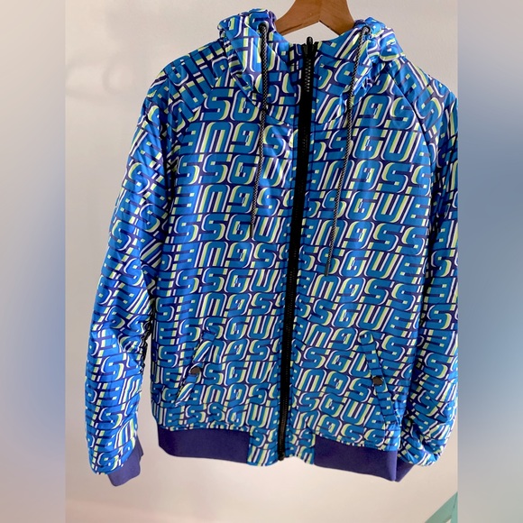 GUESS Eco Elvis ! Reversible ! Logo-Print Puffer Jacket Hooded โจ Size S | logo - Picture 11 of 16